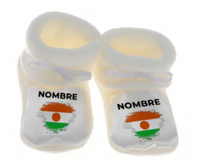 Botitas efecto cepillo de níger de bandera de bebé con nombre