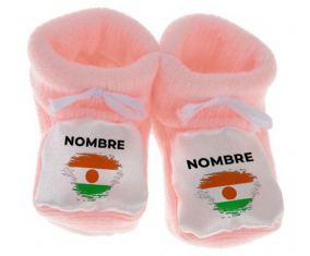 Botitas efecto cepillo de níger de bandera de bebé con nombre