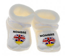 Botitas efecto cepillo de bandera de bebé Niue con nombre