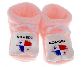 Botitas bebé bandera cepillo efecto Panamá con nombre