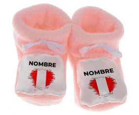 Botitas efecto cepillo de bandera bebé Perú con nombre