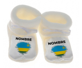 Botitas efecto bandera bebé cepilla Ruanda con nombre