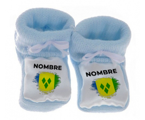 Botitas Baby Flag Brush Effect St. Vincent and the Grenadines con nombre