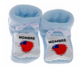 Botitas efecto cepillo de bandera de bebé Samoa con nombre