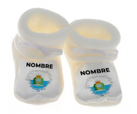 Botitas efecto cepillo de bandera de bebé San Marino con nombre