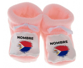 Botitas baby flag efecto cepillo Sint Maarten con nombre