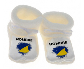 Botitas efecto de pincel de bandera de bebé Tokelau con nombre