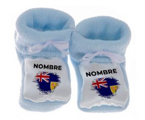 Botitas efecto cepillo de bandera de bebé turcos y caicos con nombre