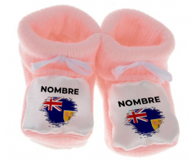 Botitas efecto cepillo de bandera de bebé turcos y caicos con nombre
