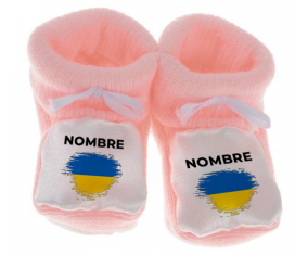 Botitas bebé bandera Ucrania efecto cepillo con nombre