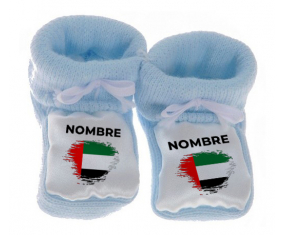 Botitas baby flag brush efecto Emiratos Árabes Unidos con nombre