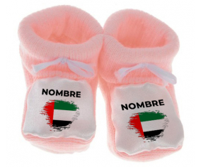 Botitas baby flag brush efecto Emiratos Árabes Unidos con nombre