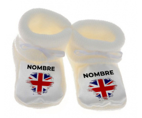 Botitas baby flag brush effect UK con nombre