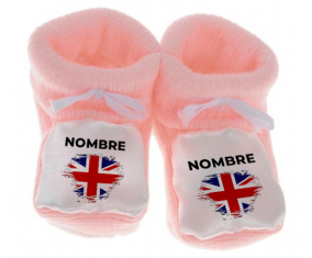 Botitas baby flag brush effect UK con nombre