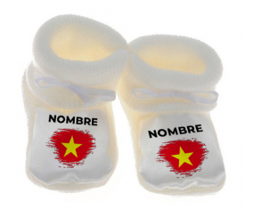 Botitas efecto de la bandera del bebé cepilla Vietnam con nombre