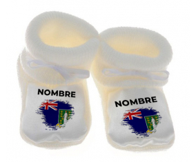 Botitas efecto cepillo de bandera de bebé las Islas Vírgenes con nombres de pila