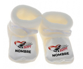 Botitas para bebé I love Egypt con nombre