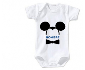 Bodies Baby Disney Mickey Black Orejas corbata de arco negro con nombre