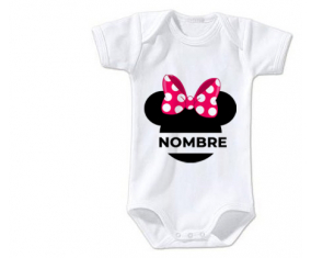 Bodies bebé Disney Minnie Knot lunares blancos rosados con nombre