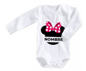 Bodies bebé Disney Minnie Knot lunares blancos rosados con nombre