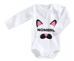Bodies gato rosa bebé con nombre