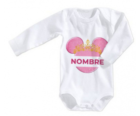 Bodies Baby Disney Minnie Golden Courone Pink con nombre