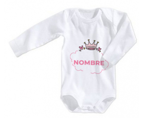 Bodies bebé Crown corazón de burbuja rosa con nombre