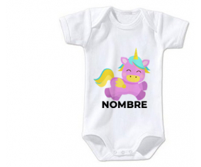 Bodies bebé Unicornio diseño-4 con nombre