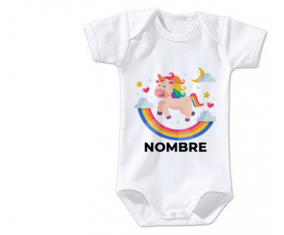 Bodies bebé Unicornio Arco Iris con nombre