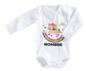 Bodies bebé Unicornio Arco Iris con nombre