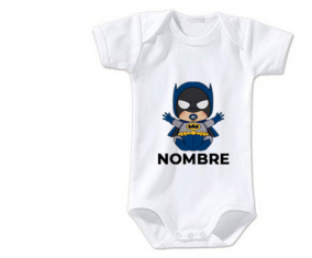 Bodies bebé Batman niños logo diseño-3 con nombre