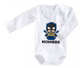 Bodies bebé Batman niños logo diseño-3 con nombre