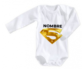 Bodies bebé logotipo de Superman dorado con nombre