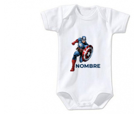 Bodies Baby Captain America diseño-1 con nombre