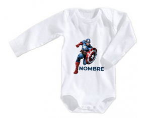 Bodies Baby Captain America diseño-1 con nombre