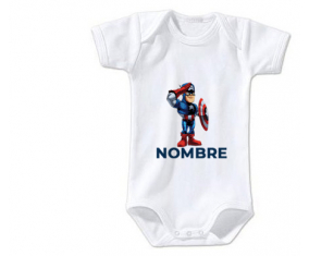 Bodies Baby Captain America diseño-2 con nombre