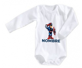 Bodies Baby Captain America diseño-2 con nombre