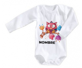 Bodies bebé animales divertidos búho con nombre