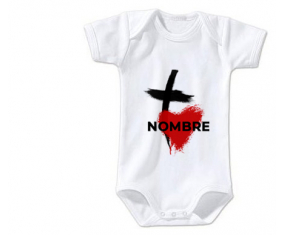 Bodies bebé Cross - corazón con nombre