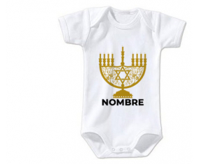 judaísmo del bebé body: Diseño de Hanukkah-1