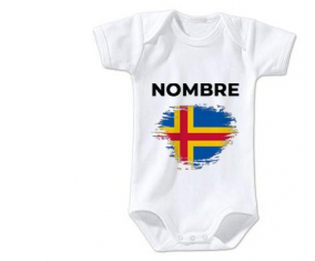 Bodies efecto bandera bebé cepilla las islas Aland con nombre