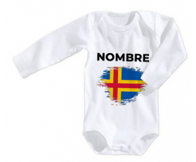 Bodies efecto bandera bebé cepilla las islas Aland con nombre