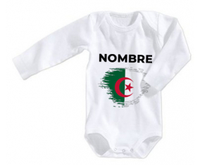 Bodies efecto cepillo de bandera bebé Argelia con nombre