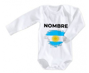 Bodies efecto bandera bebé cepilla Argentina con nombre