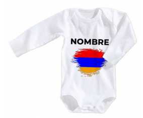 Bodies efecto cepillo de bandera de bebé Armenia con nombre