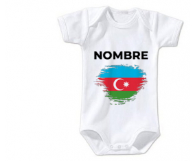 Bodies efecto cepillo de bandera de bebé Azerbaiyán con nombre