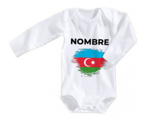 Bodies efecto cepillo de bandera de bebé Azerbaiyán con nombre