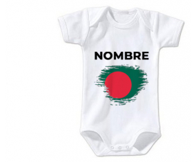 Bodies bebé bandera Bangladesh efecto cepillo con nombre