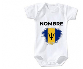 Bodies efecto cepillo de bandera de bebé Barbados con nombre