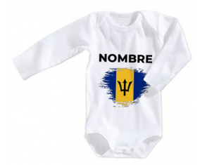 Bodies efecto cepillo de bandera de bebé Barbados con nombre